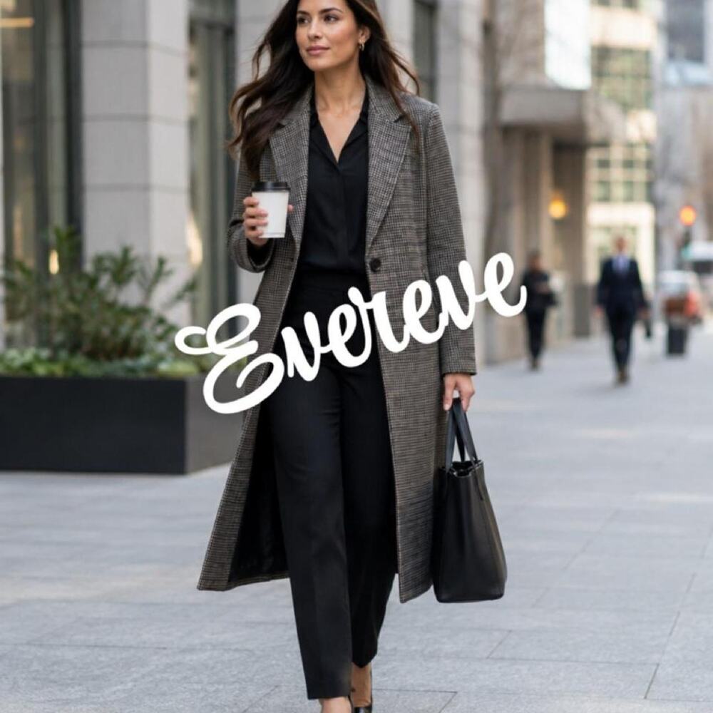Evereve XS houndstooth longline coat